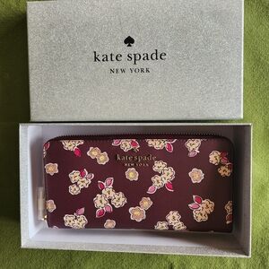 Kate Spade Deep Burgundy Floral Wallet